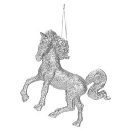 Christmas Tree Decoration Hanging Glitter Unicorn Ornament Silver