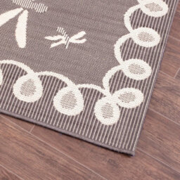 Grey Outdoor Rug, Animal Bordered Stain-Resistant Rug For Patio Decks Garden Balcony, Modern Outdoor Area Rug-120Cm (Circle) - thumbnail 3