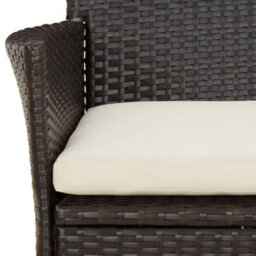 Garden Chairs With Cushions 4 Pcs Brown Poly Rattan - thumbnail 7