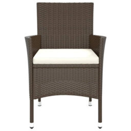 Garden Chairs With Cushions 4 Pcs Brown Poly Rattan - thumbnail 4