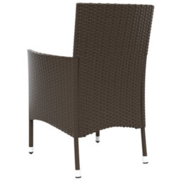 Garden Chairs With Cushions 4 Pcs Brown Poly Rattan - thumbnail 6