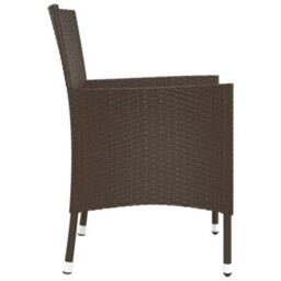 Garden Chairs With Cushions 4 Pcs Brown Poly Rattan - thumbnail 5