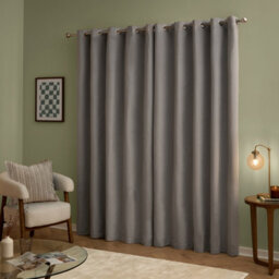 furn. Furn The Ultimate Velvet Blackout Eyelet Curtain Pair, Silver, (W) 117 X (D) 183Cm - thumbnail 3