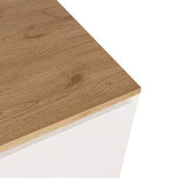 Kitchen Island With Storage, 127 Freestanding Unit With Open Shelving And Wine Rack, Modern Dining Island (Oak&white, Monet) - thumbnail 6