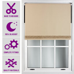Furnished Cappuccino Blackout Blind With Gold Glitter Accent Made To Measure - (W)90Cm X (L)210Cm