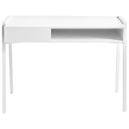 Wyld And Coco Nexa Compact Home Office Desk White With Drawer And Shelf - 107 X 48 Cm - thumbnail 1