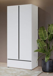 Arte Kross 89Cm Hinged Wardrobe In Pristine White - Compact Elegance For Modern Bedrooms - thumbnail 3