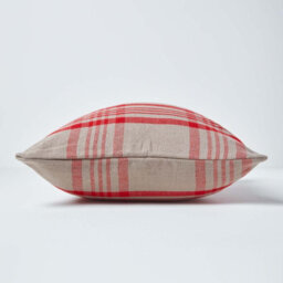 Homescapes Grey & Red Tartan Pattern Cushion Cover, 60 X 60 Cm - thumbnail 2