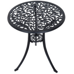 Outsunny Aluminium Bistro Set Garden Coffee Table Chair Outdoor Dining Set Black - thumbnail 7