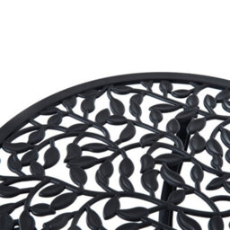 Outsunny Aluminium Bistro Set Garden Coffee Table Chair Outdoor Dining Set Black - thumbnail 9