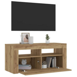 Berkfield Tv Cabinet With Led Lights Artisan Oak 90X35X40 Cm Engineered Wood - thumbnail 5
