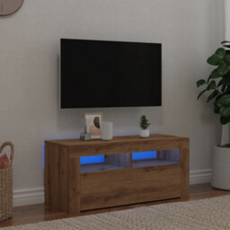 Berkfield Tv Cabinet With Led Lights Artisan Oak 90X35X40 Cm Engineered Wood - thumbnail 1