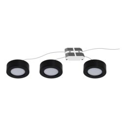 GoodHome Ledyard Black Mains-Powered Led Neutral White Cabinet Downlight Ip20 (L)64mm (W)64mm, Pack Of 3 - thumbnail 4