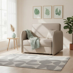 Viva Loft I Armchair With Sleep Function Storage Container Chipboard Wood Frame Metal Legs 95Cm Width Cappuccino - thumbnail 2