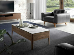 Angel Cerda Porcelain Marble And Walnut Rectangular Coffee Table - thumbnail 2