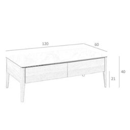 Angel Cerda Porcelain Marble And Walnut Rectangular Coffee Table - thumbnail 5