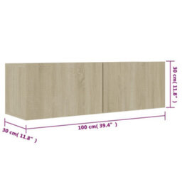 Berkfield Tv Cabinet Sonoma Oak 100X30X30 Cm Engineered Wood - thumbnail 9