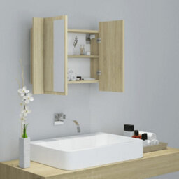 Berkfield Led Bathroom Mirror Cabinet Sonoma Oak 60X12X45 Cm - thumbnail 6