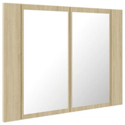 Berkfield Led Bathroom Mirror Cabinet Sonoma Oak 60X12X45 Cm - thumbnail 8