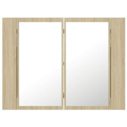 Berkfield Led Bathroom Mirror Cabinet Sonoma Oak 60X12X45 Cm - thumbnail 9