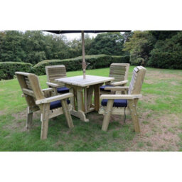 Churnet Valley Garden Furniture Ltd Ergo 4 Seater Set - Sits 4, Dining Set - L220 X W245 X H105 Cm - Min. Assembly Required - Set Of Waterproof Cushions Included - thumbnail 4
