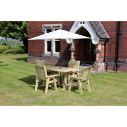 Churnet Valley Garden Furniture Ltd Ergo 4 Seater Set - Sits 4, Dining Set - L220 X W245 X H105 Cm - Min. Assembly Required - Set Of Waterproof Cushions Included - thumbnail 5