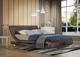 Comfy Living 5Ft Mallorca Crushed Velvet Bed Frame Brown - thumbnail 1