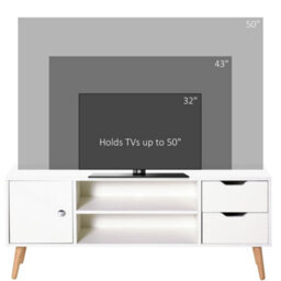 Homcom Modern Tv Stand W/ Storage Shelf Media Console Table Entertainment Center - thumbnail 8