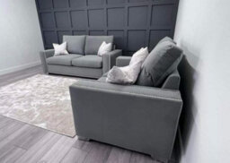 Eleanor Studded Velvet Large Cushion Sofa Grey Silver Black - Steel Plush - Corner - thumbnail 6
