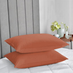 Ameha Pillowcase Pair Rust Microfiber Pillowcase-Soft Envelope Closure Pillowcase, Machine Washable Bedding Pillow Cover 50X75Cm - thumbnail 3