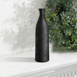 Living And Home Black Modern Tall Porcelain Vase Desktop Art Decoration 34Cm (H) - thumbnail 2
