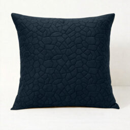 Ameha Navy Embossed Pebbles Velvet Cushion Cover, 18X18 Inch, Ultra Soft, Breathable & Hypoallergenic