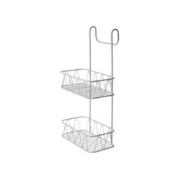 Blue Canyon 2 Tier Hanging Shower Caddy White No-Drill Rust-Resistant Stainless Steel Bathroom Shelf Organizer - thumbnail 1