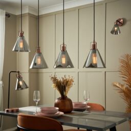 Inlight Dafyd Cone Gloss Antique Copper Effect 3 Lamp Led Pendant Ceiling Light, (Dia)900mm - thumbnail 8
