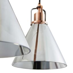Inlight Dafyd Cone Gloss Antique Copper Effect 3 Lamp Led Pendant Ceiling Light, (Dia)900mm - thumbnail 7