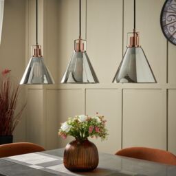 Inlight Dafyd Cone Gloss Antique Copper Effect 3 Lamp Led Pendant Ceiling Light, (Dia)900mm - thumbnail 2