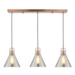Inlight Dafyd Cone Gloss Antique Copper Effect 3 Lamp Led Pendant Ceiling Light, (Dia)900mm - thumbnail 6