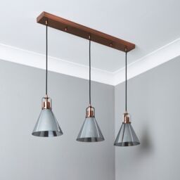 Inlight Dafyd Cone Gloss Antique Copper Effect 3 Lamp Led Pendant Ceiling Light, (Dia)900mm - thumbnail 5