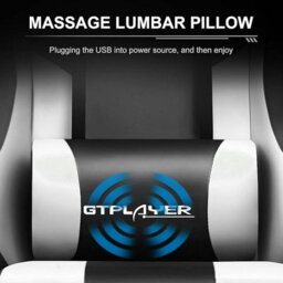 Luckracer Gaming Chair, Massage Computer Chairs With Footrest For Adults, Ergonomic High Back Height Adjustable Chair, White - thumbnail 4
