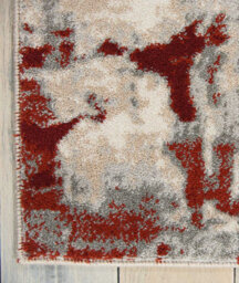 Red Luxurious Modern Easy To Clean Abstract Rug For Living Room, Bedroom - 66 X 229 (Runner) - thumbnail 6