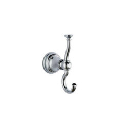 FNX Bathrooms Chrome Astley Robe Hook - Wall Mounted Mild Steel Gloss Finish Modern Design