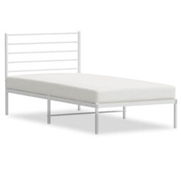 Vidaxl Metal Bed Frame Without Mattress With Headboard White 100X190Cm - thumbnail 2