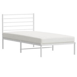 Vidaxl Metal Bed Frame Without Mattress With Headboard White 100X190Cm - thumbnail 5