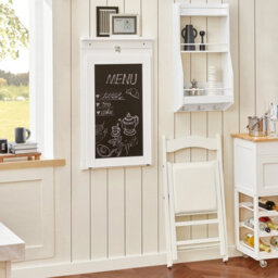 Sobuy Fwt20-W, Folding Wall-Mounted Drop-Leaf Table Dining Table Desk With Blackboard,white,w50Xd75Xh73 - thumbnail 5