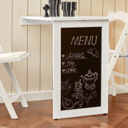 Sobuy Fwt20-W, Folding Wall-Mounted Drop-Leaf Table Dining Table Desk With Blackboard,white,w50Xd75Xh73 - thumbnail 2