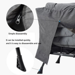 Grey Comfy Lazy Chair With Footstool Relax Lounge Chair Accent Armchair Sofa Chair - thumbnail 3