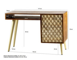 Worcester Edison Modern Stylish 1 Drawer Desk - thumbnail 5