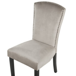 Beliani Set Of 2 Dining Chairs Piseco Velvet Grey - thumbnail 7