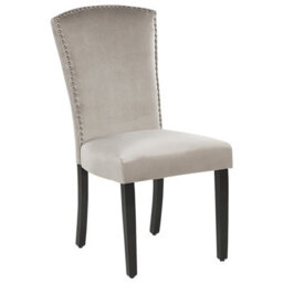 Beliani Set Of 2 Dining Chairs Piseco Velvet Grey - thumbnail 4