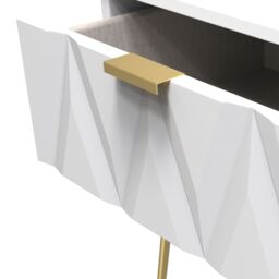 Pesaro Ready Assembled Matt White No Effect 1 Drawer Bedside Chest (H)410mm (W)450mm (D)395mm - thumbnail 6